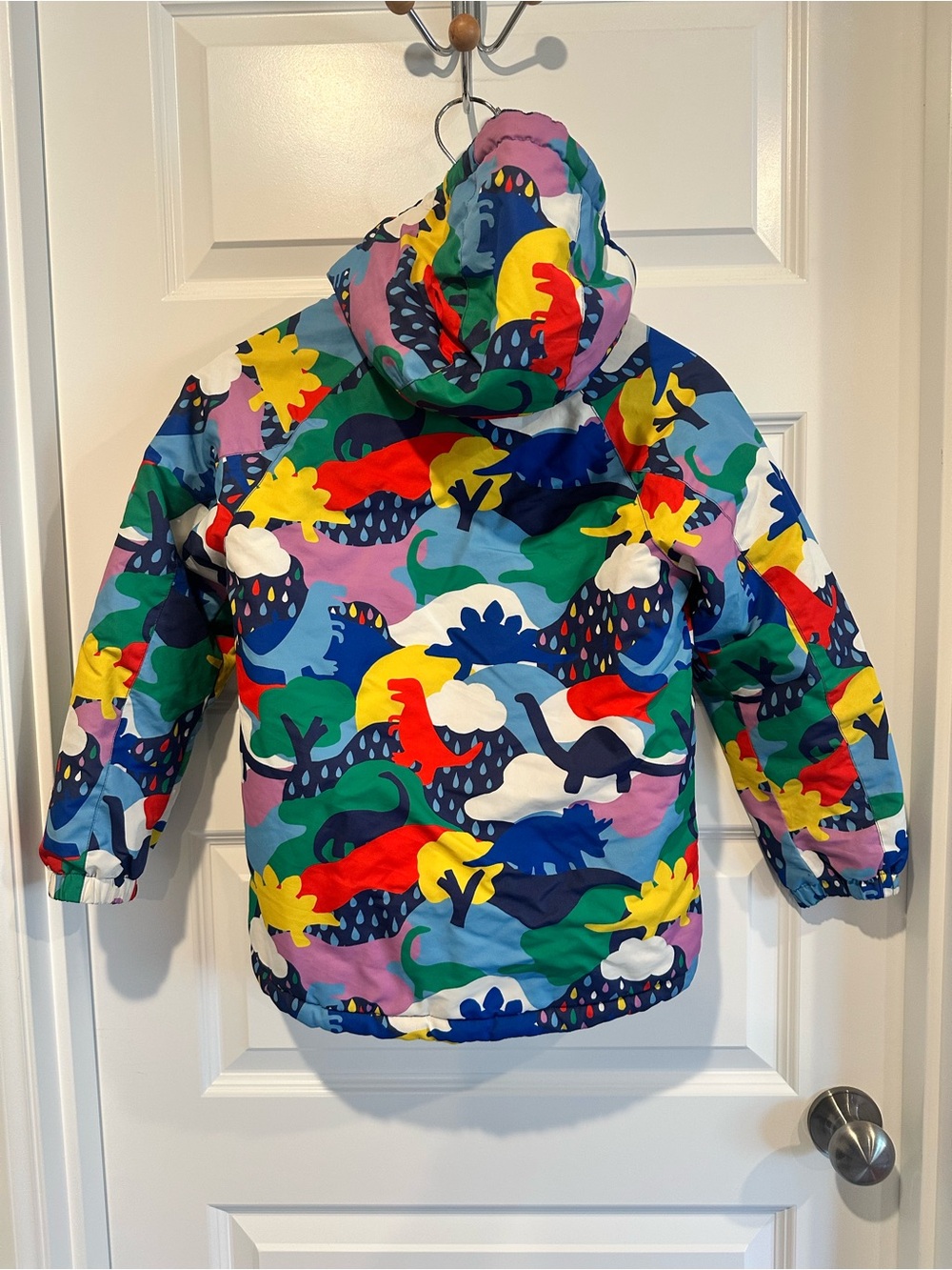 Mini Boden Girls Dinosaur Print Sherpa Lined Hooded Jacke - EUC - Picture 7 of 8